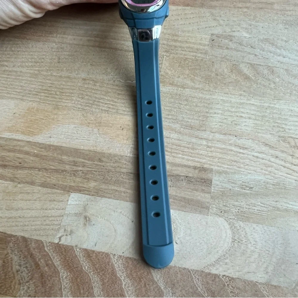 Armitron ladies gray and pink digital sport watch NEW BATTERY